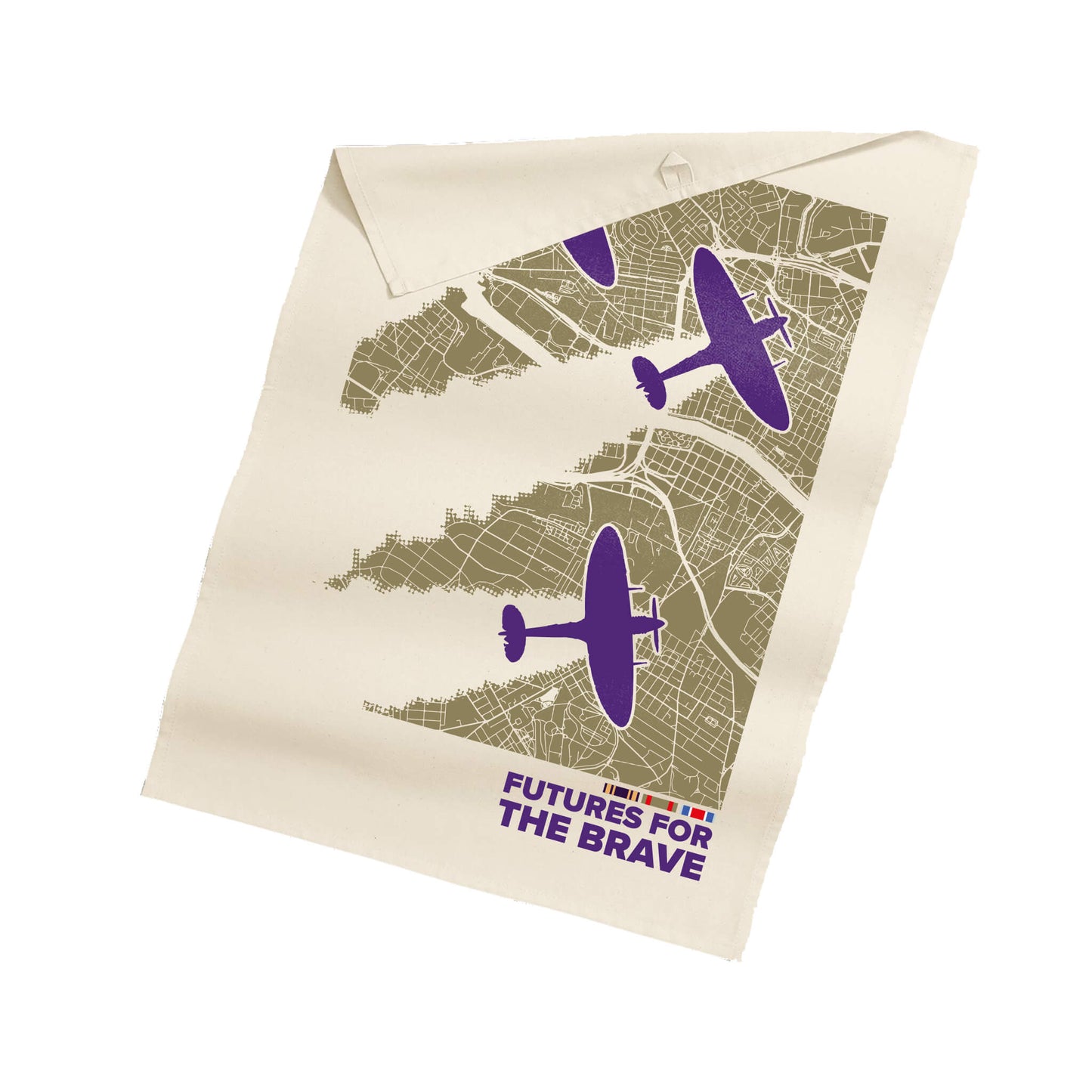 Glasgow Flypast Tea Towel - Natural - Erskine Store