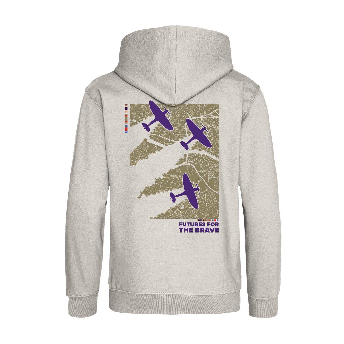 Glasgow Flypast Hoodie - Natural Stone - Back View - Erskine Store
