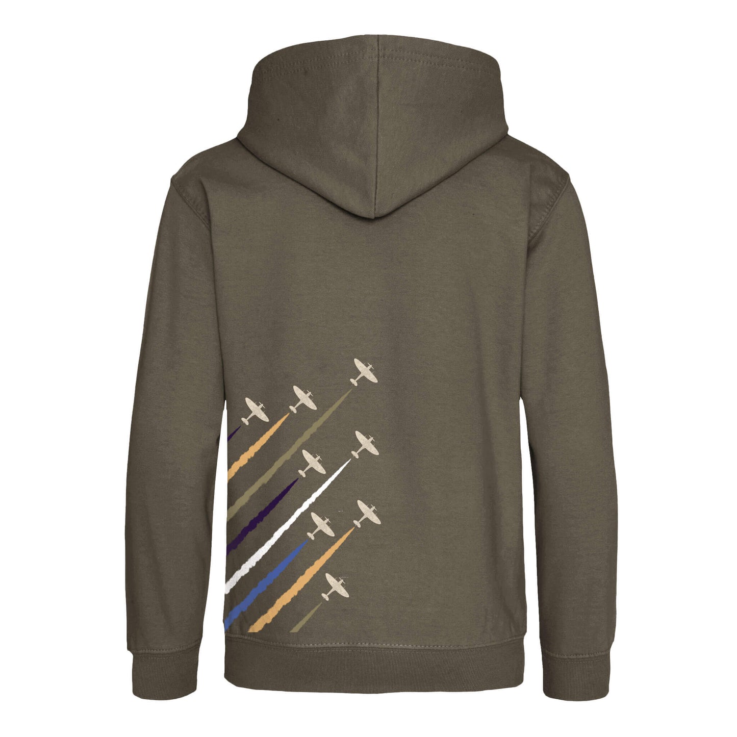 Spitfire Hoodie - Olive Green - Back View - Erskine Store