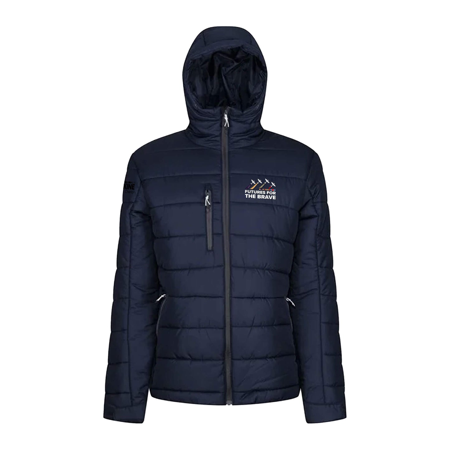Spitfire Padded Hooded Jacket - Navy - Front View - Erskine Store