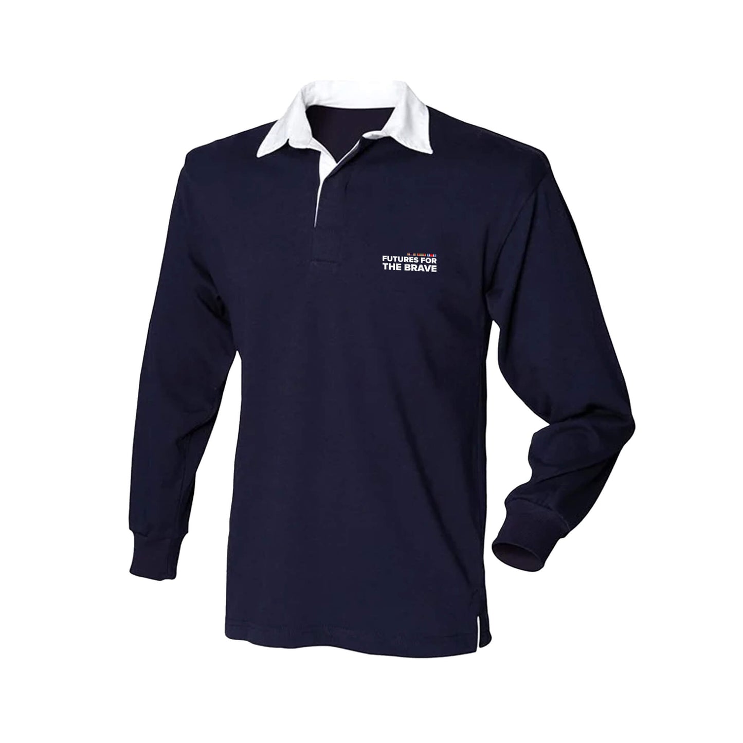 Futures For The Brave Rugby Shirt - Navy - Front View - Erskine Store