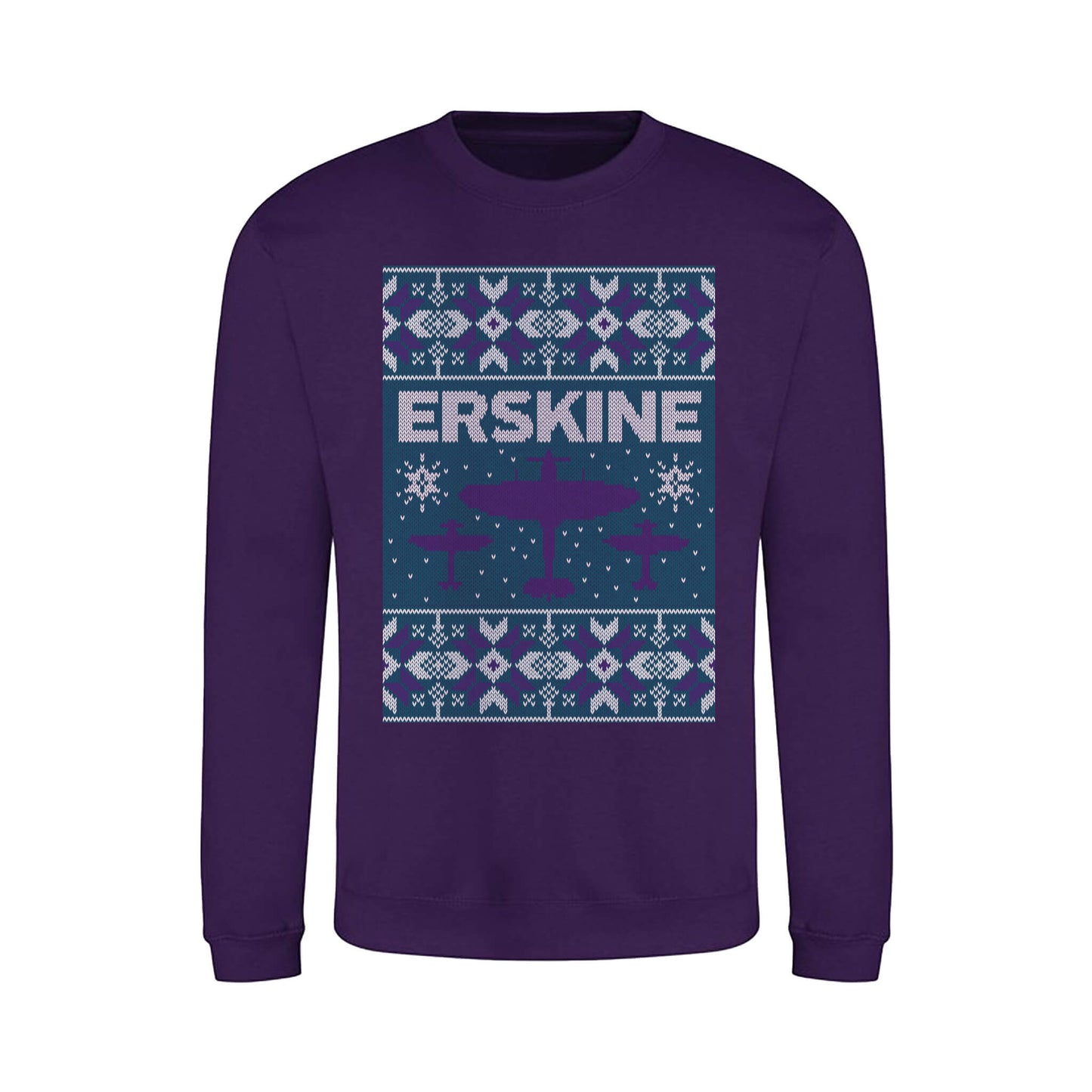 Erskine Christmas Jumper - Purple - Front View - Erskine Store