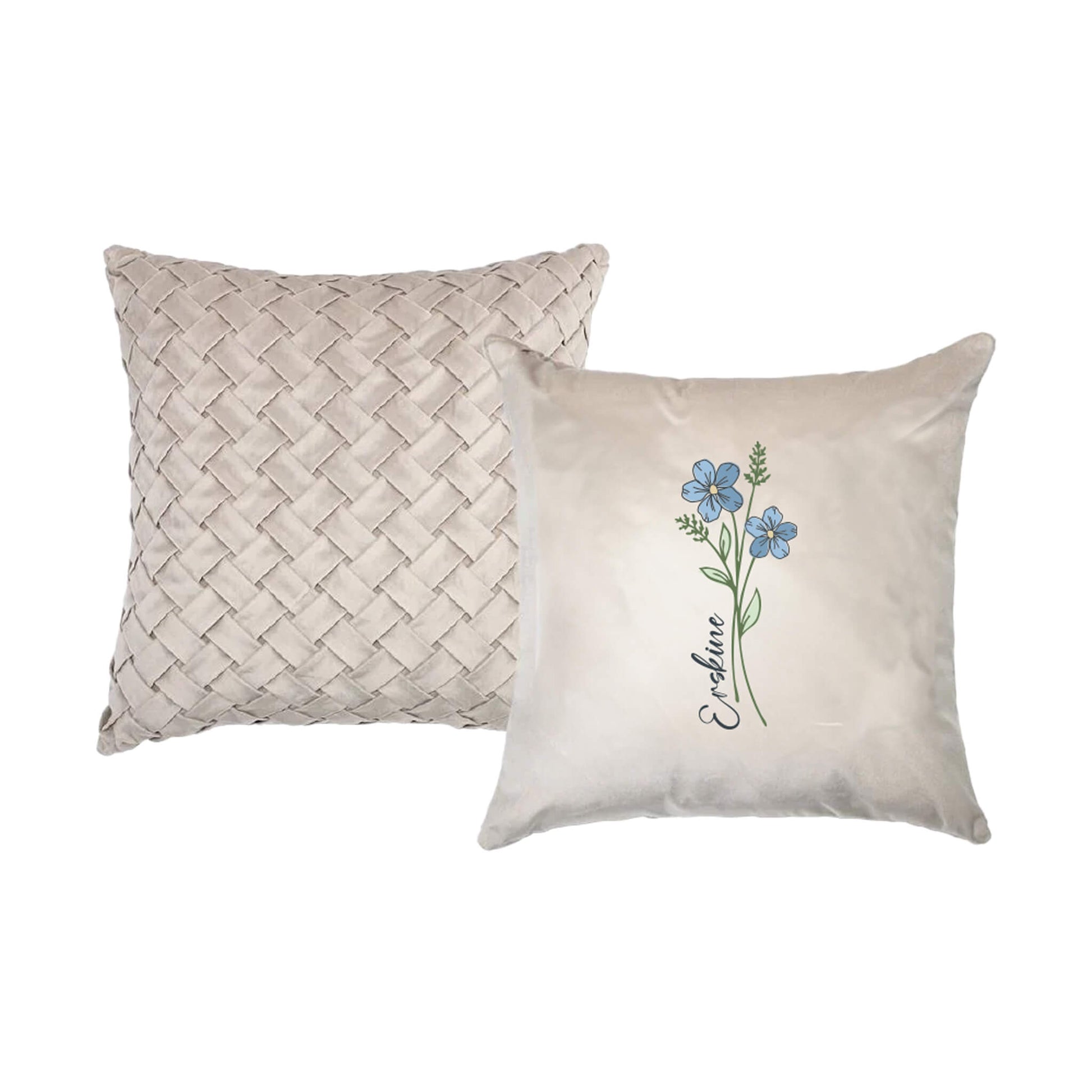 Forget-Me-Not Cushion - Light Grey - Erskine Store
