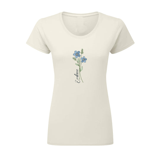Forget-Me-Nots Fitted T-Shirt - Natural - Front View - Erskine Store