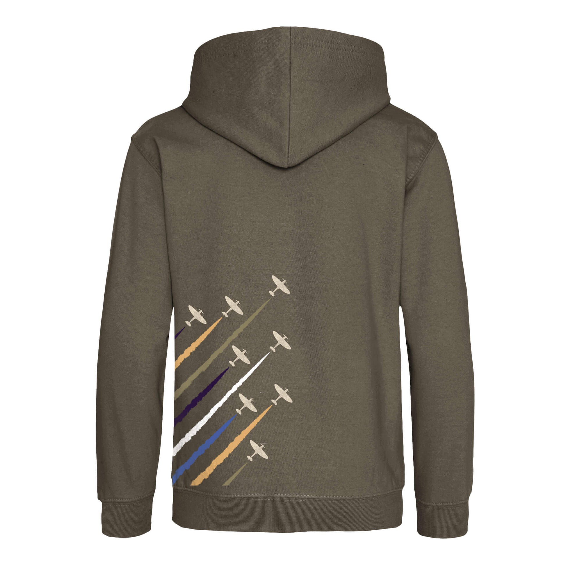 Spitfire Hoodie - Olive Green - Back View - Erskine Store