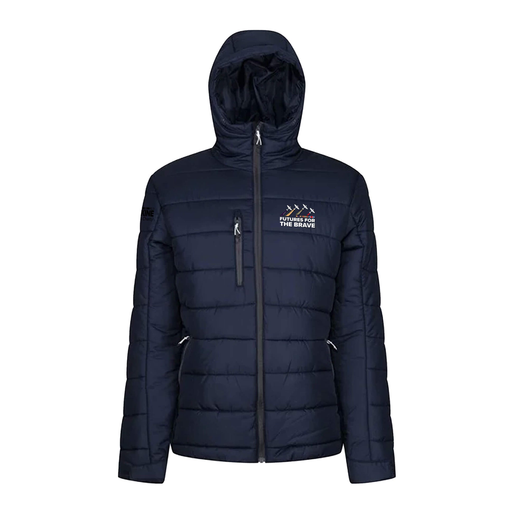 Spitfire Padded Hooded Jacket - Navy - Front View - Erskine Store