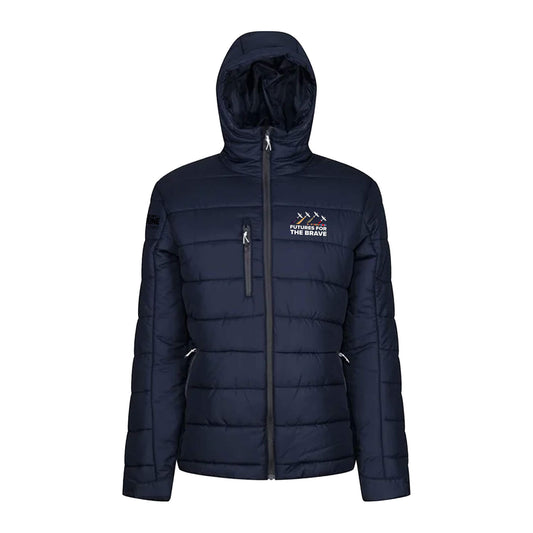 Spitfire Padded Hooded Jacket - Navy - Front View - Erskine Store