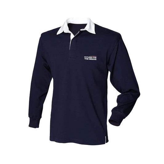 Futures For The Brave Rugby Shirt - Navy - Front View - Erskine Store