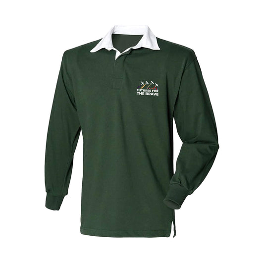 Spitfire Rugby Shirt - Bottle Green - Front View - Erskine Store