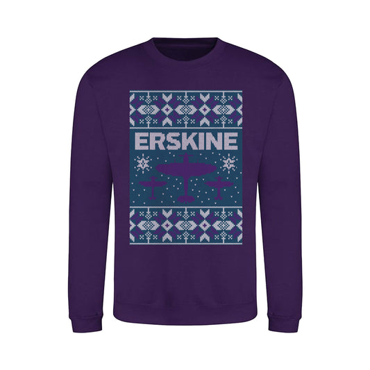 Erskine Christmas Jumper - Purple - Front View - Erskine Store