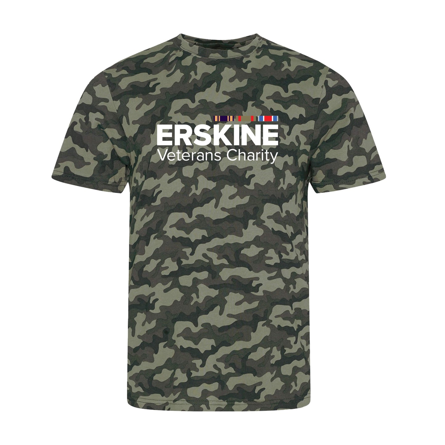 Erskine Camo T-Shirt - Green Camo - Front View - Erskine Store