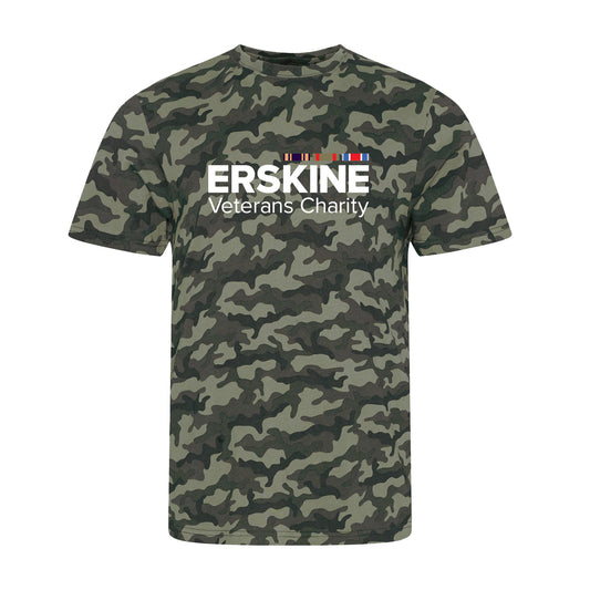Erskine Camo T-Shirt - Green Camo - Front View - Erskine Store